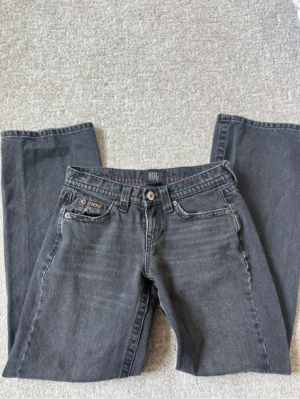 BDG Straight Leg Jeans in Washed Black